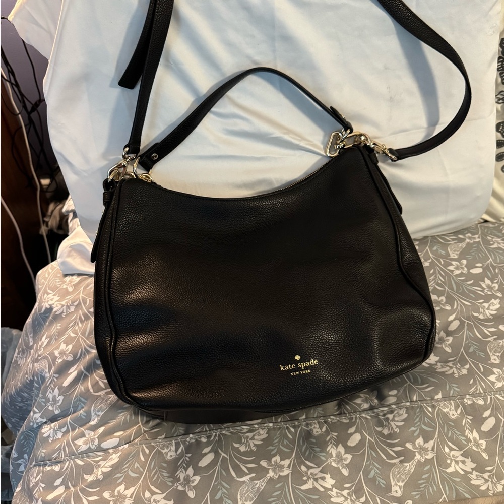 Kate Spade Black Pebbled Leather Shoulder Bag